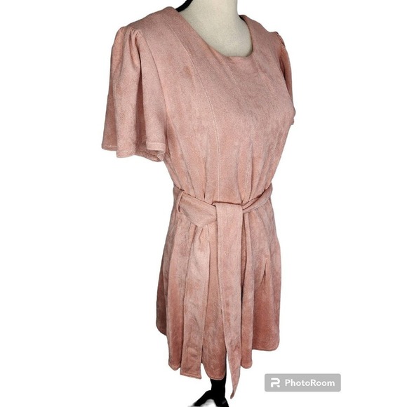 Fate Flutter Short Sleeve Summer Dress Cinched Belt Waist Pleated NWT Size M - Picture 5 of 12
